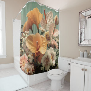 Rideaux De Douche Agencement floral d'anthurium et de fleurs tropica