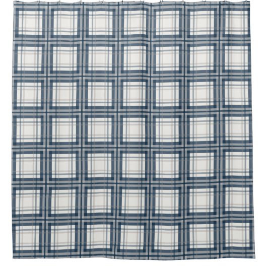 Rideaux De Douche Agritourisme Plaid, Bleu marine, Ardoise, Gris, Cr (Devant)