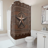 Rideaux De Douche Agritourisme rustique Cowboy Western Country Texas (En situation)
