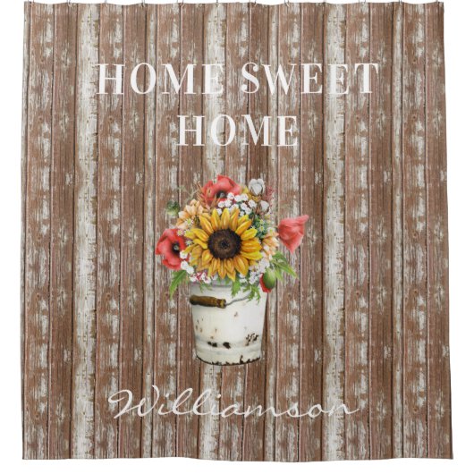 Rideaux De Douche Agritourisme rustique en bois déprimé Maison Sweet (Devant)