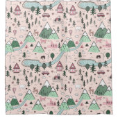 Rideaux De Douche Agritourisme scandinave Motif rose (Devant)