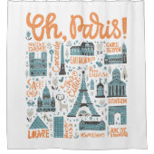 Rideaux De Douche Ah, Paris ! typographie de ville de | (Devant)