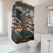 Rideaux De Douche Aigle à drapeau américain (En situation)