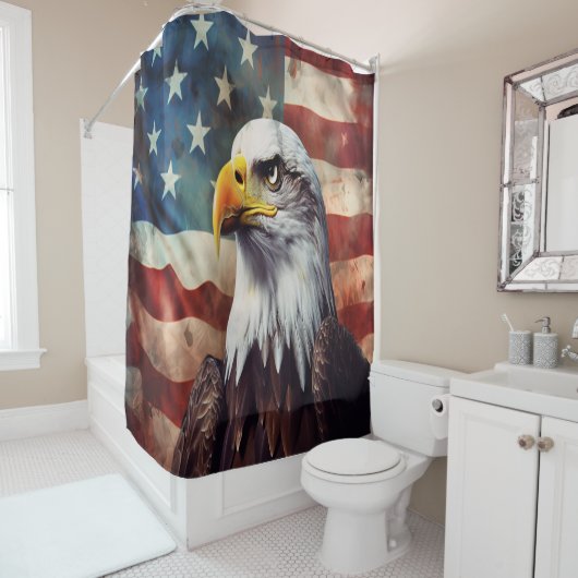Rideaux De Douche aigle américain (En situation)