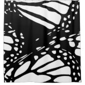 Rideaux De Douche Aile Abstraite d'insectes à papillon noir et blanc (Devant)