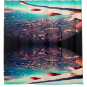 Rideaux De Douche Aile d'avion et champs en dessous (Devant)