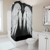 Rideaux De Douche AILES ANGEL Monogramme Noir (En situation)