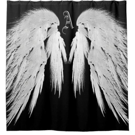 Rideaux De Douche AILES ANGEL Monogramme Noir (Devant)
