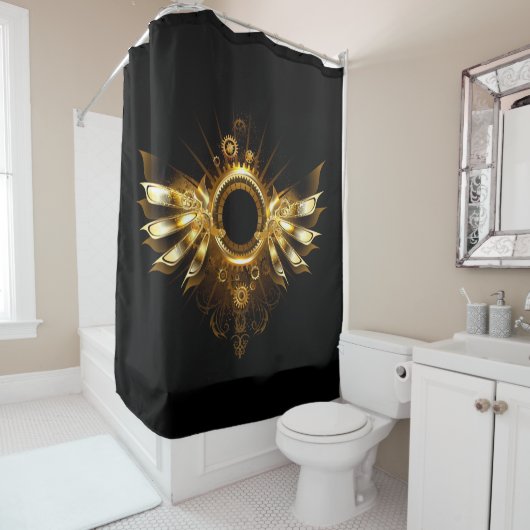 Rideaux De Douche Ailes de Steampunk (En situation)
