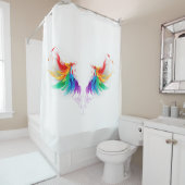 Rideaux De Douche Ailes fluffy arc-en-ciel (En situation)