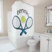 Rideaux De Douche Aime le tennis (En situation)