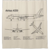 Rideaux De Douche Airbus A320 - Plan de dessin du plan directeur de (Devant)