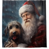 Rideaux De Douche Airedale avec Noël Festif du Père Noël (Devant)