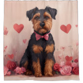 Rideaux De Douche Airedale avec Rose - Saint Valentin (Devant)