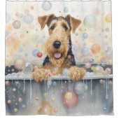 Rideaux De Douche Airedale dans la baignoire Aquarelle Chien Art (Devant)
