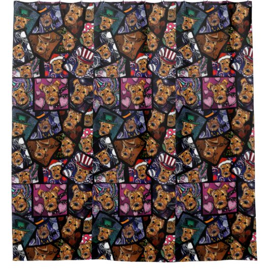 RIDEAUX DE DOUCHE AIREDALE TERRIER (Devant)