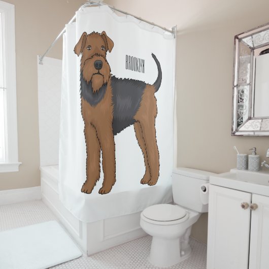 Rideaux De Douche Airedale terrier dog cartoon (En situation)
