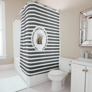 Rideaux De Douche Ajouter votre logo Plus Nom d'entreprise Gris Gris