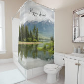 Rideaux De Douche Ajouter votre texte l Joyeuse douche l Nature et l (En situation)