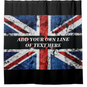 Rideaux De Douche Ajouter votre texte sur le drapeau anglais Jeu d'o