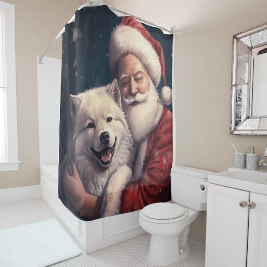 Rideaux De Douche Akita avec Noël du Père Noël (En situation)