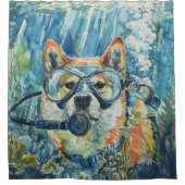 Rideaux De Douche Akita Chien Plongée sous-marine (Devant)