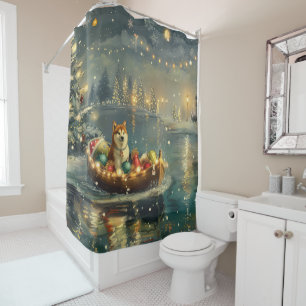 Rideaux De Douche Akita Christmas Festive Voyage