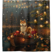 Rideaux De Douche Akita Christmas Festive Voyage (Devant)