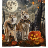 Rideaux De Douche Akita Halloween Éffrayant (Devant)