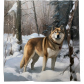 Rideaux De Douche Akita Laisser Neige Noël (Devant)