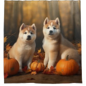 Rideaux De Douche Akita Puppy Citrouille d'automne (Devant)