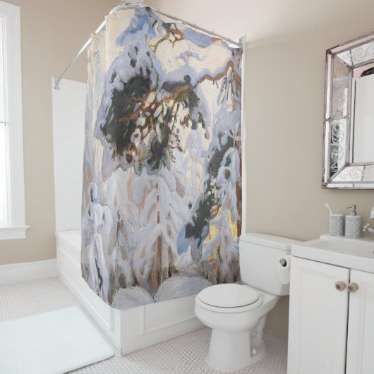 Rideaux De Douche Akseli Gallen-Kallela - Forêt en hiver (En situation)