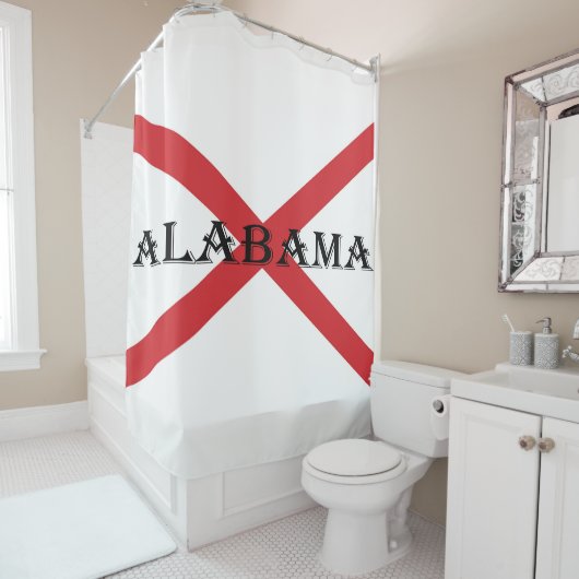 Rideaux De Douche Alabama et le drapeau (En situation)