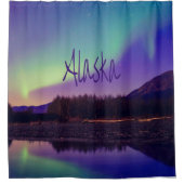 Rideaux De Douche Alaska Northern Lights Mountains Lake (Devant)