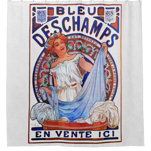 Rideaux De Douche Alfons Mucha 1897 Bleu Deschamps (Devant)