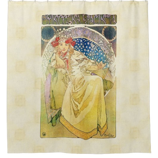 Rideaux De Douche Alfons Mucha Princezna 1911 Hyacinta (Devant)
