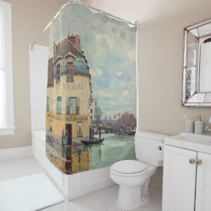 Rideaux De Douche Alfred Sisley - Inondation à Port-Marly 1872