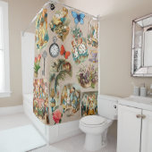 Rideaux De Douche Alice à Wonderland Cheshire Cat Characters (En situation)