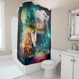 Rideaux De Douche Alice au pays des merveilles Horloge et ligne aé