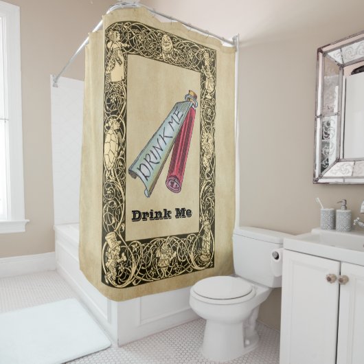 Rideaux De Douche Alice - Buvez Moi 1865 (En situation)