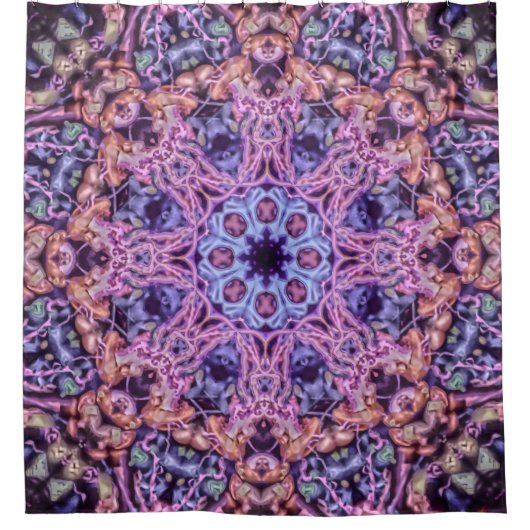 Rideaux De Douche Alien complexe pourpre Kaleidoscopic Mandala (Devant)