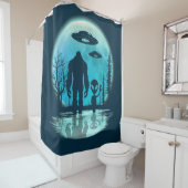 Rideaux De Douche Alien UFO Bigfoot (En situation)