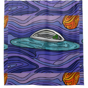Rideaux De Douche Alien UFO de vaisseau spatial paranormal UAP
