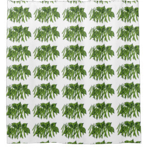 Rideaux De Douche Aliments Vintage, Haricots Verts Biologiques Légum