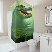 Rideaux De Douche Alligator Art (En situation)