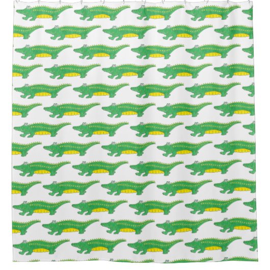 Rideaux De Douche Alligator Vert Crocodile Crocodile Porteur Animal (Devant)