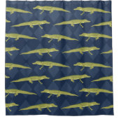 Rideaux De Douche Alligators verts et modèle bleu marine (Devant)