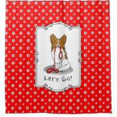 Rideaux De Douche Allons-y ! (walk) Papillon (white & red) Chien mig (Devant)
