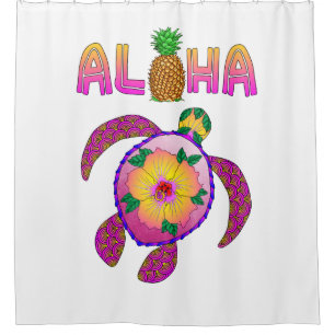 Rideaux De Douche Aloha Hawaiian Honu Turtle