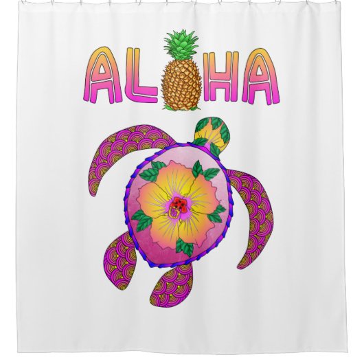 Rideaux De Douche Aloha Hawaiian Honu Turtle (Devant)